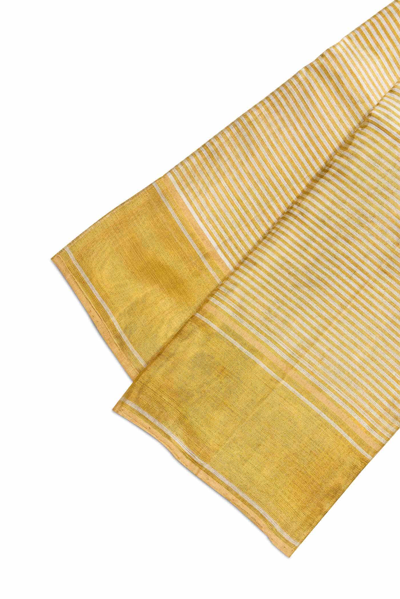 Gold Silk Dhoti With Angavastram (9X 5) Muzham