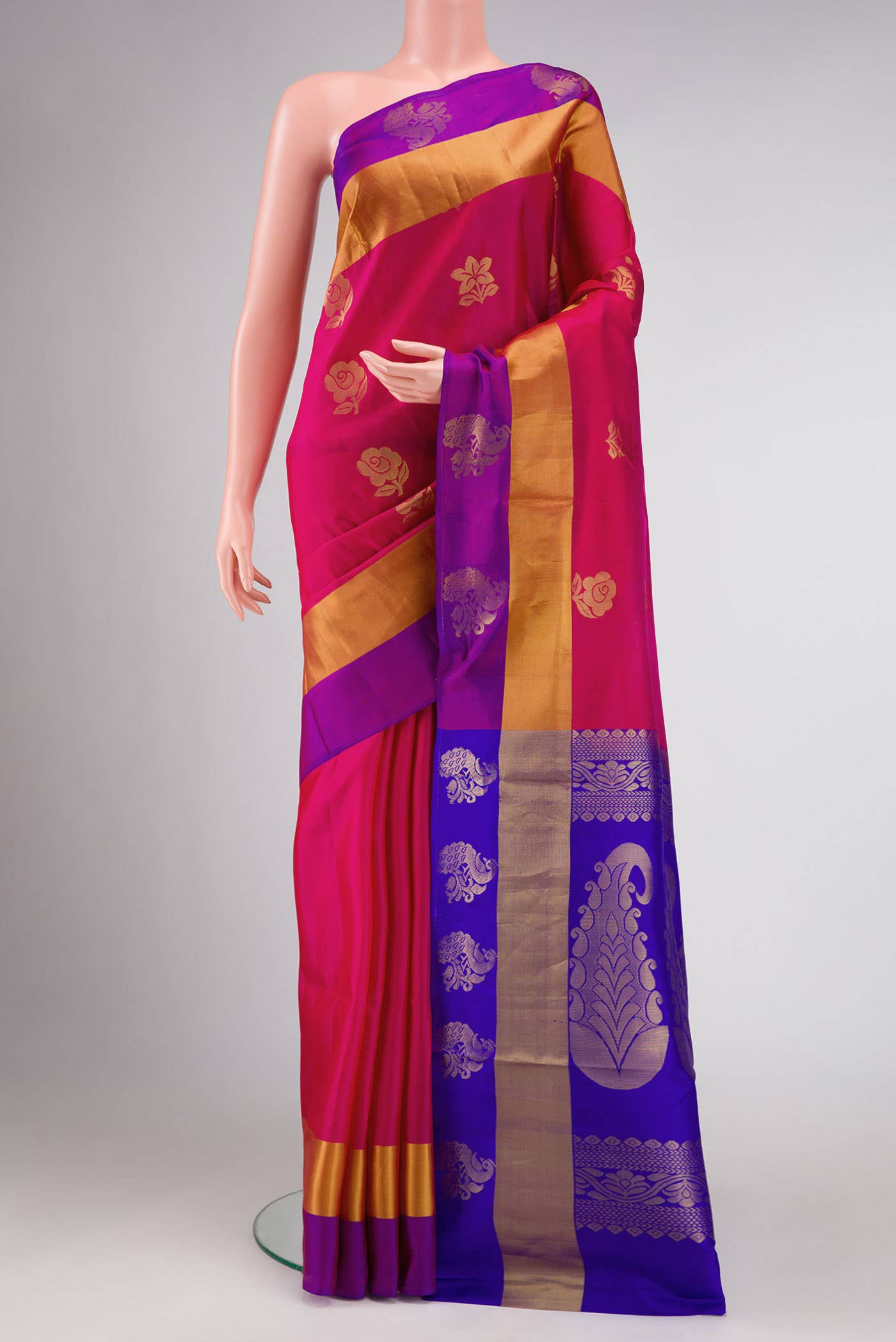 Dark Pink Soft Silk Saree