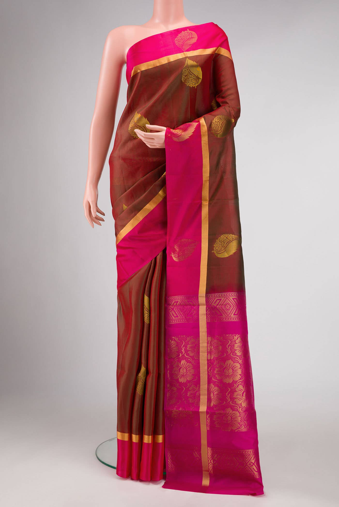 Mehandi Green Dual Tone Soft Silk Saree