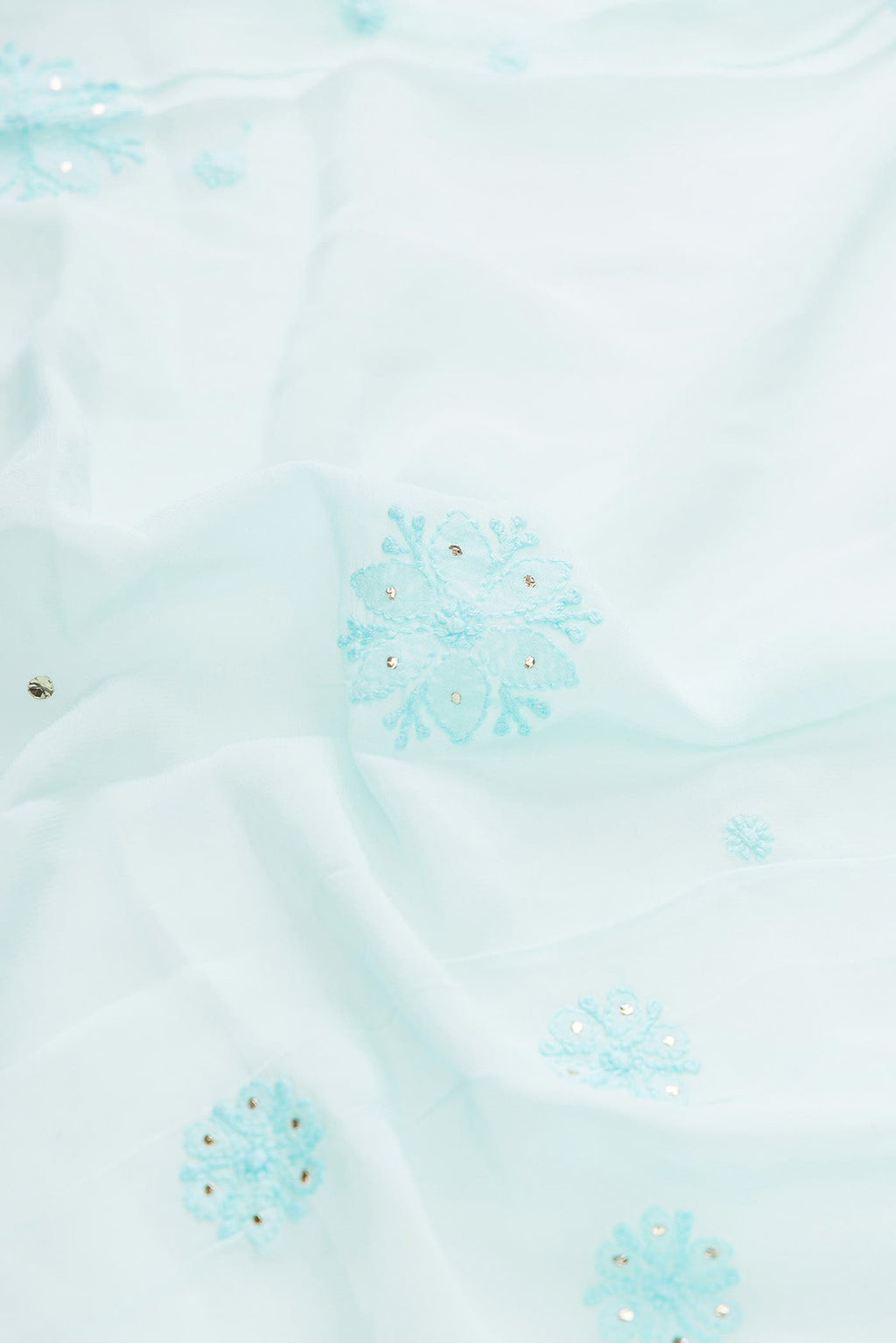 Sky Blue Mysore Georgette Saree