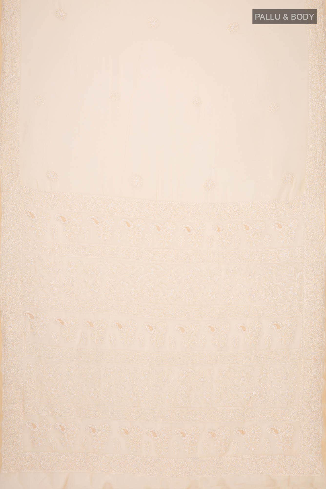 Sandal Chikankari Georgette Saree