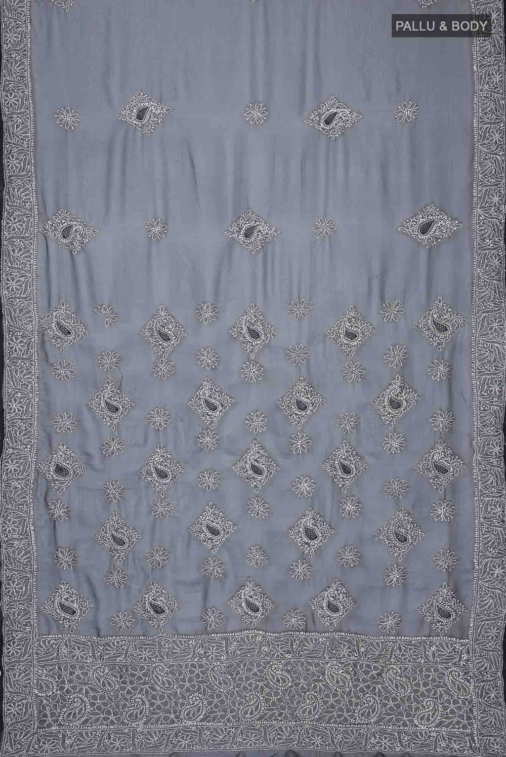 Black Chikankari Georgette Saree