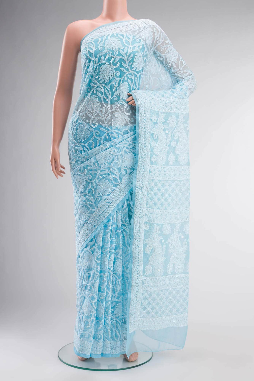 Blue Georgette Saree