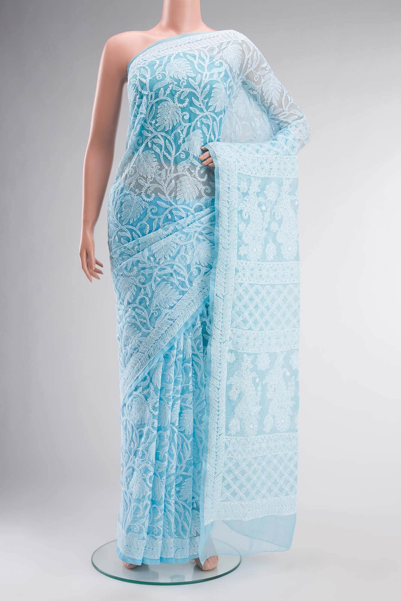 Blue Georgette Saree