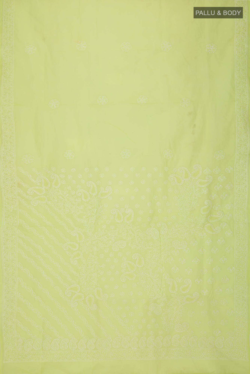 Green Chikankari Cotton Saree