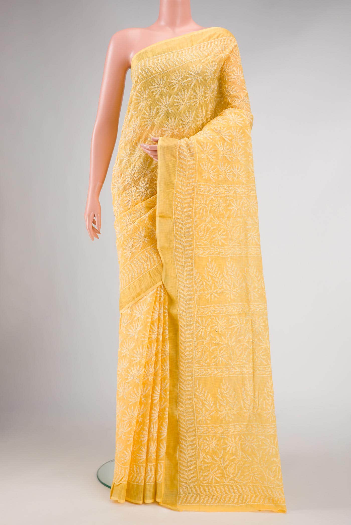 Yellow Dual Tone Kota Silk Saree