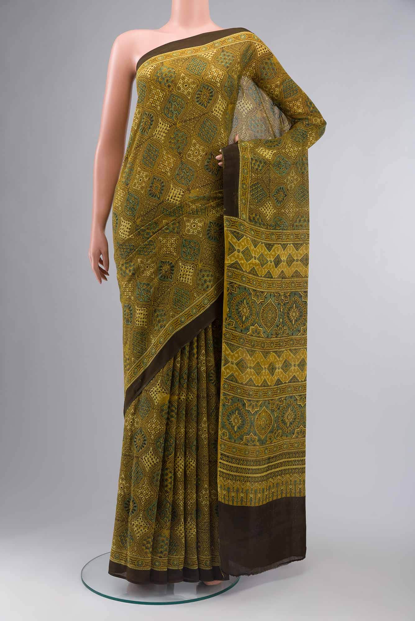 Yellow Chanderi Silk Cotton Saree