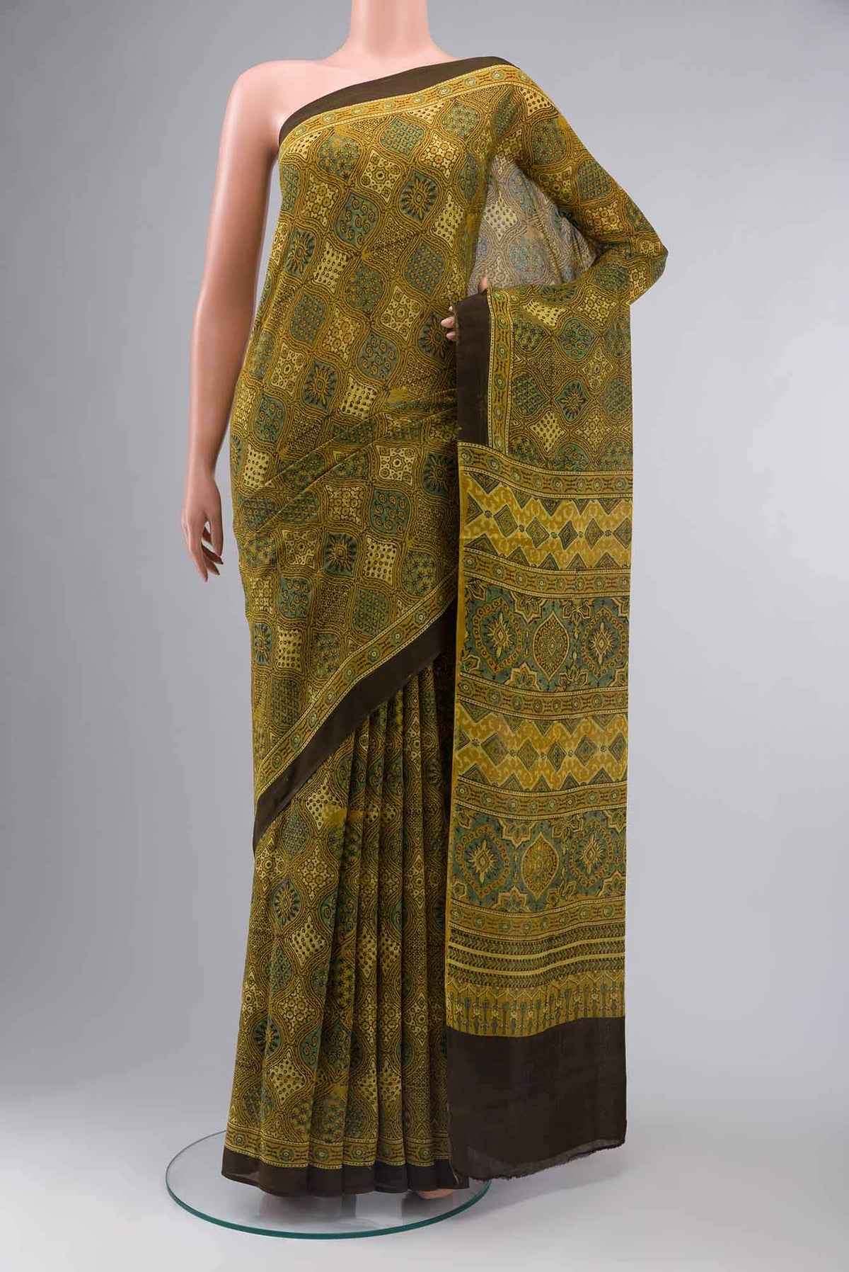Yellow Chanderi Silk Cotton Saree