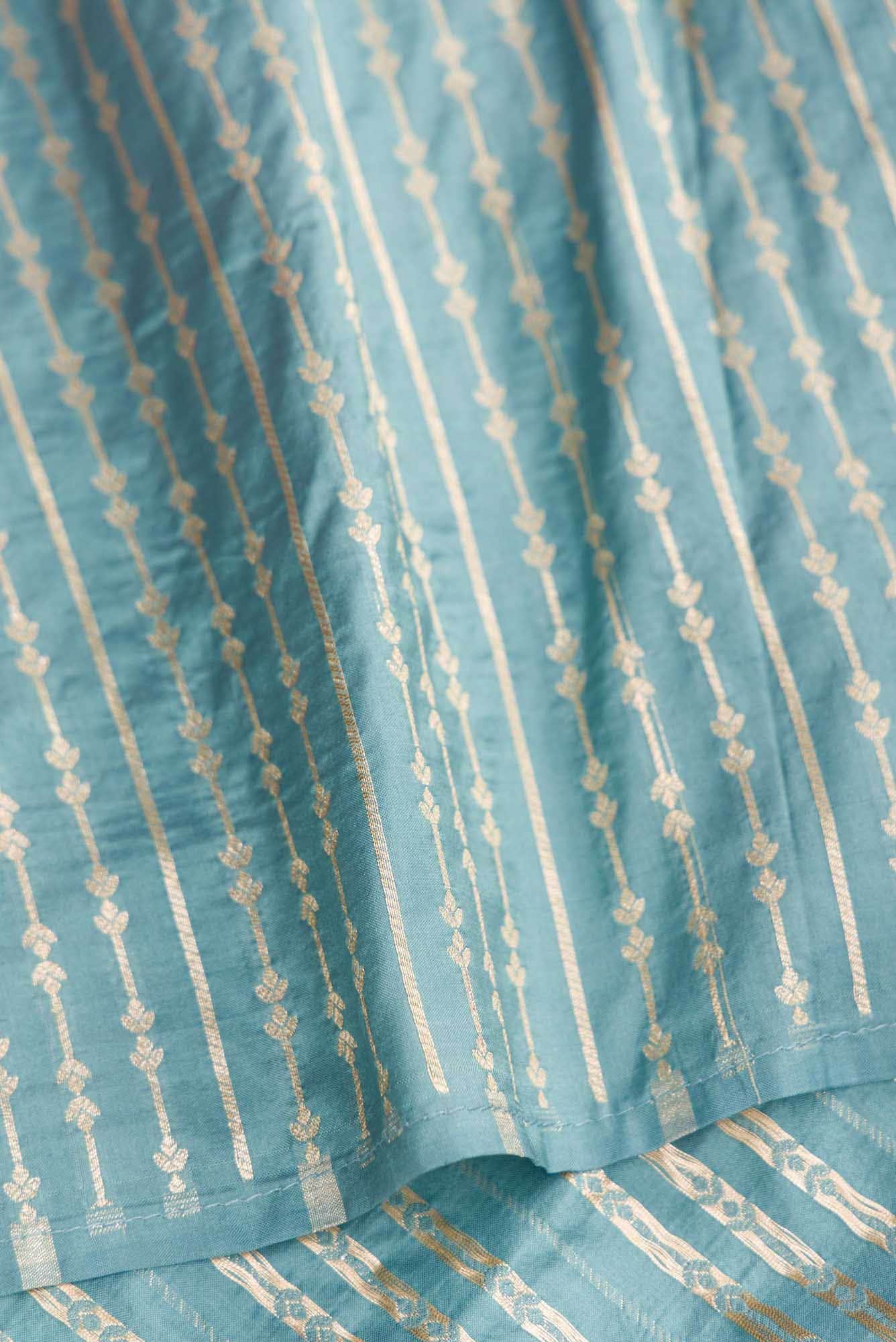 Blue Dual Tone Banarasi Silk Saree