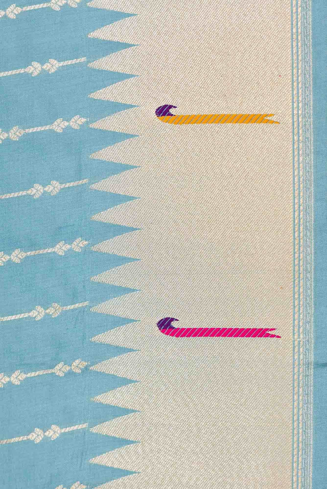 Blue Dual Tone Banarasi Silk Saree