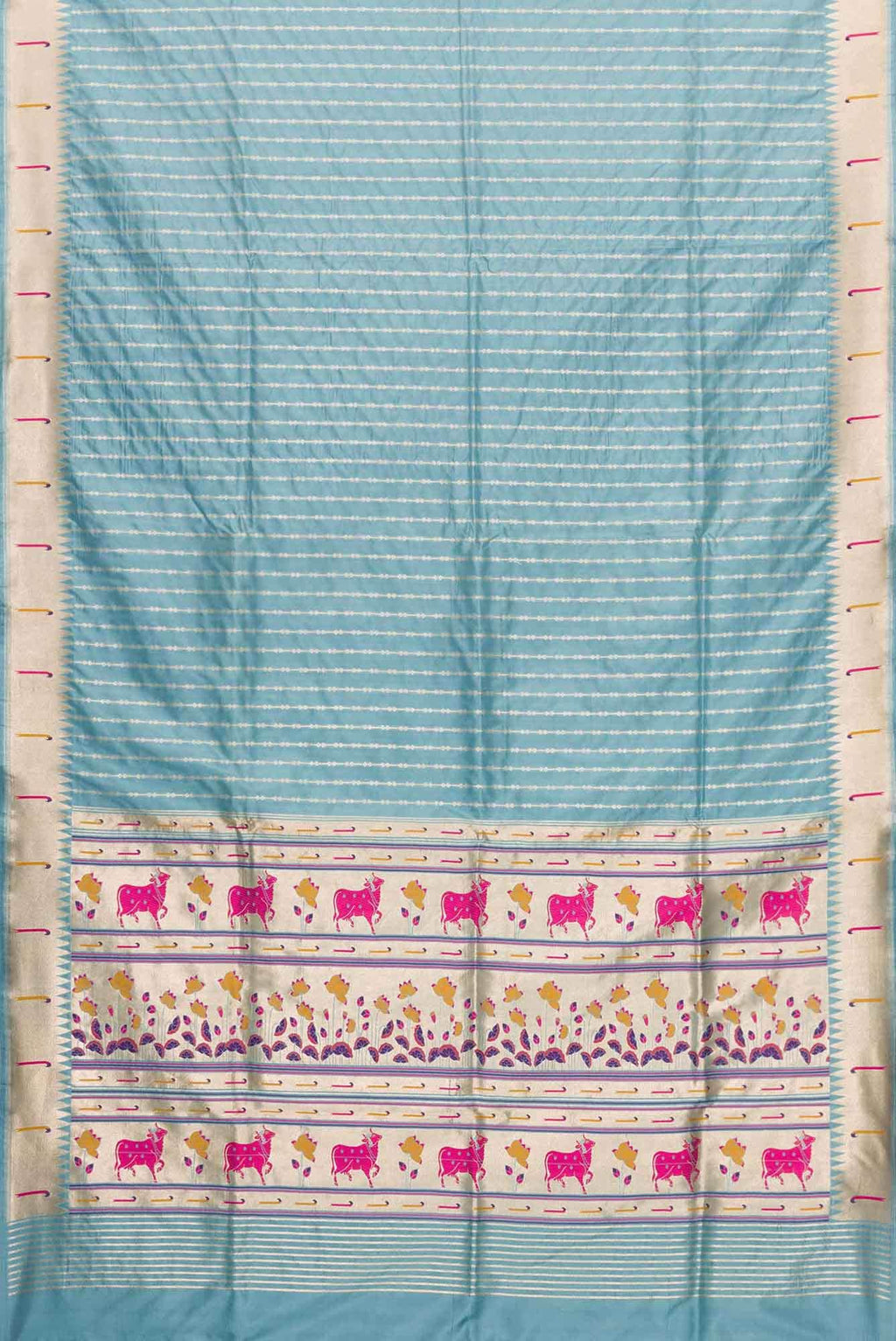 Blue Dual Tone Banarasi Silk Saree