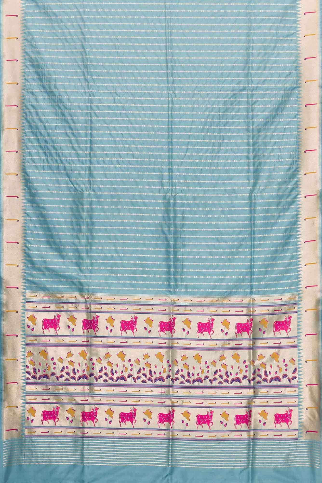 Blue Dual Tone Banarasi Silk Saree