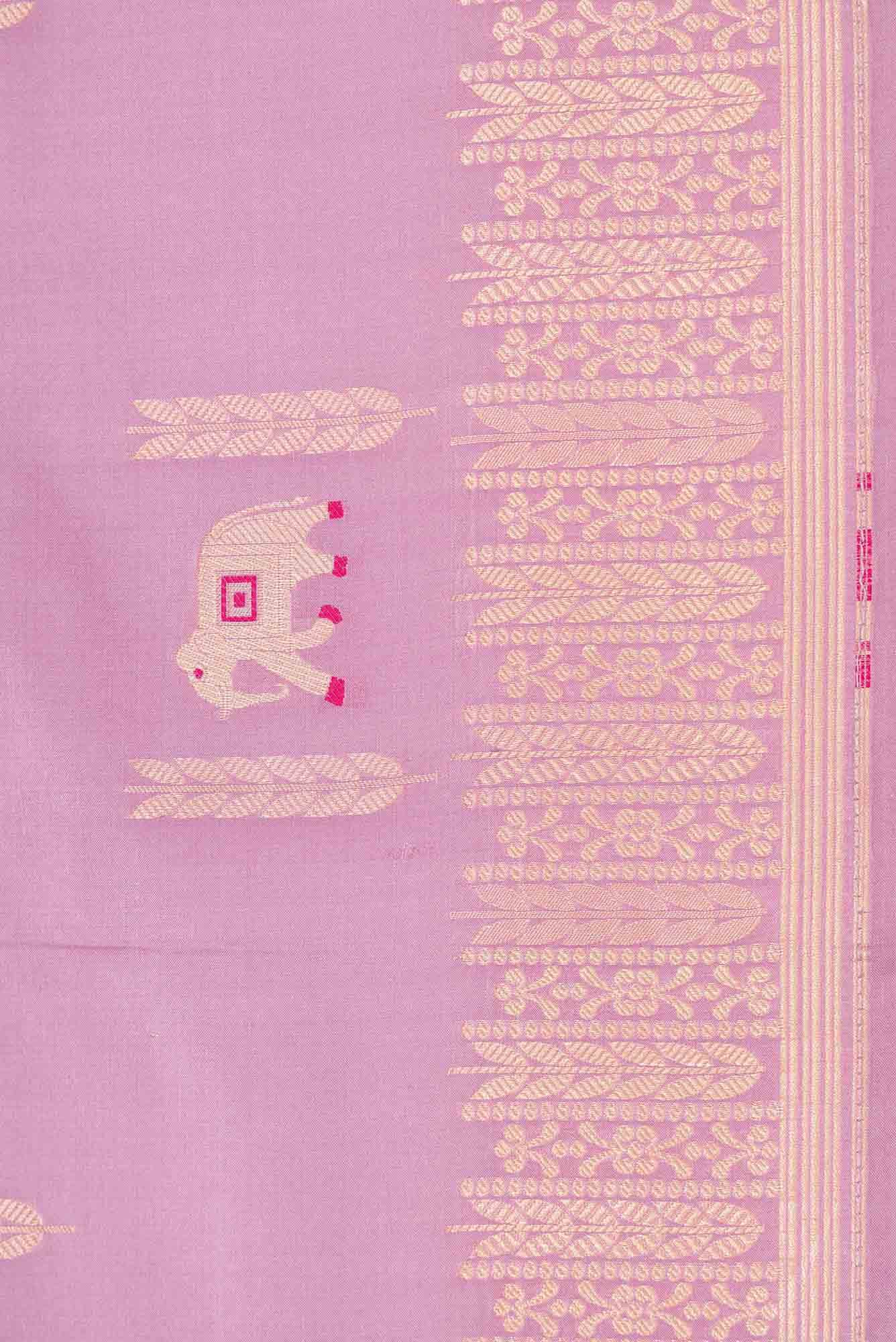 Lavender Dual Tone Banarasi Silk Saree