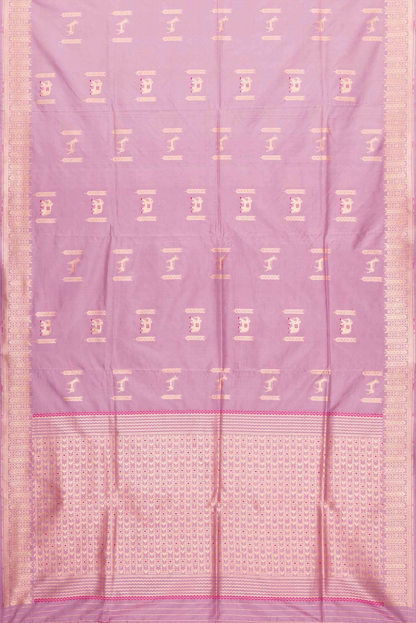 Lavender Dual Tone Banarasi Silk Saree