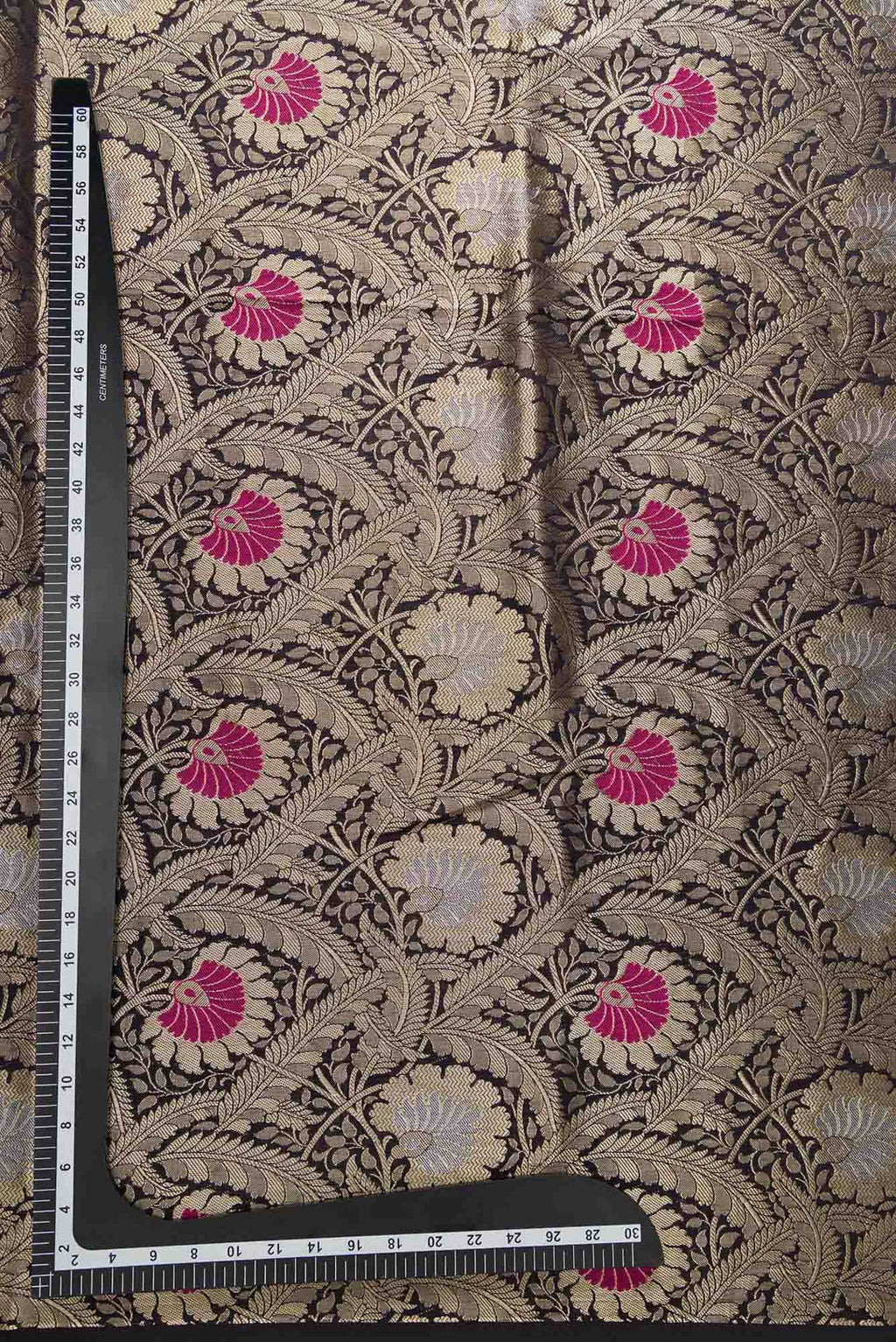 Black Banarasi Silk Dress Material
