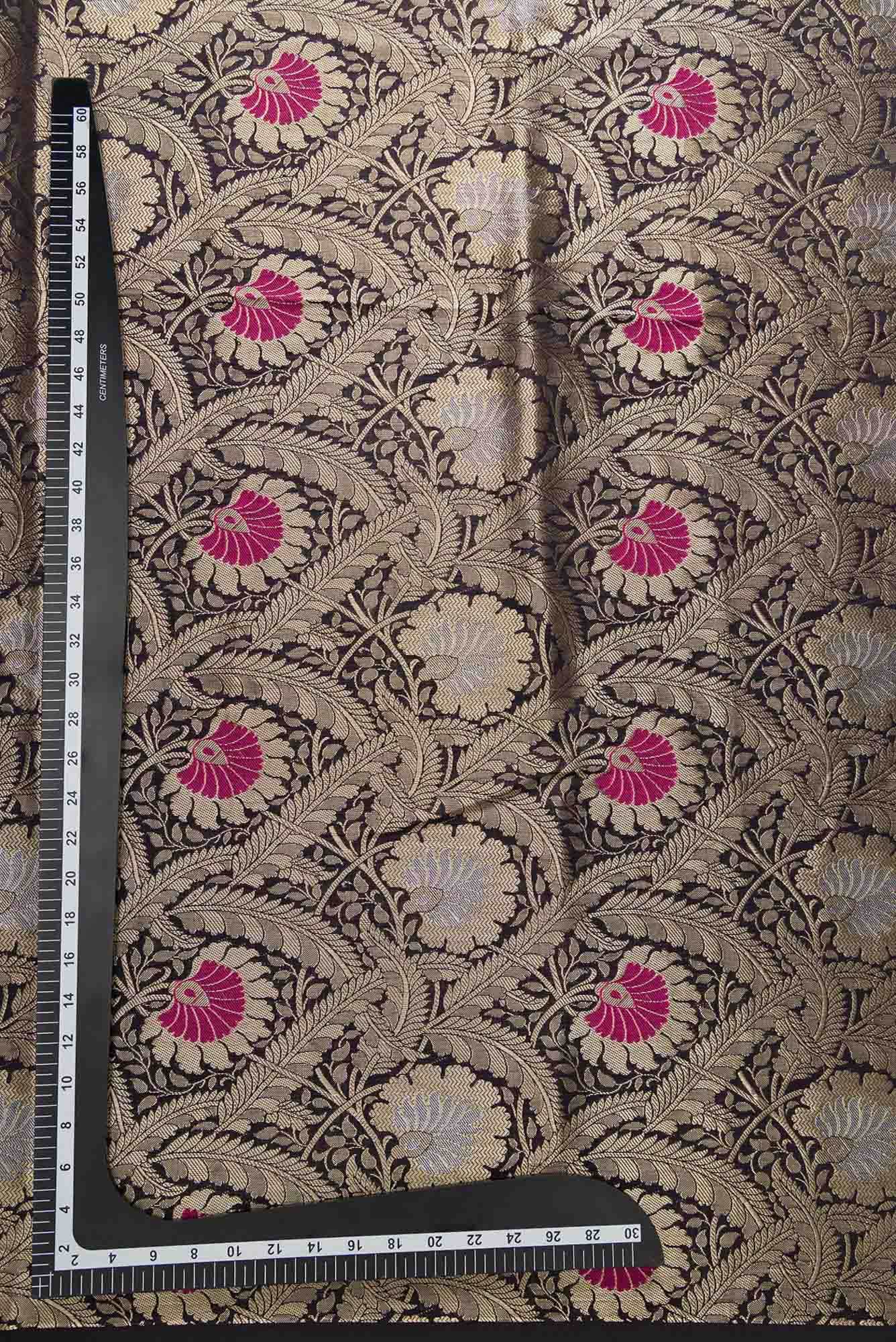 Black Banarasi Silk Dress Material