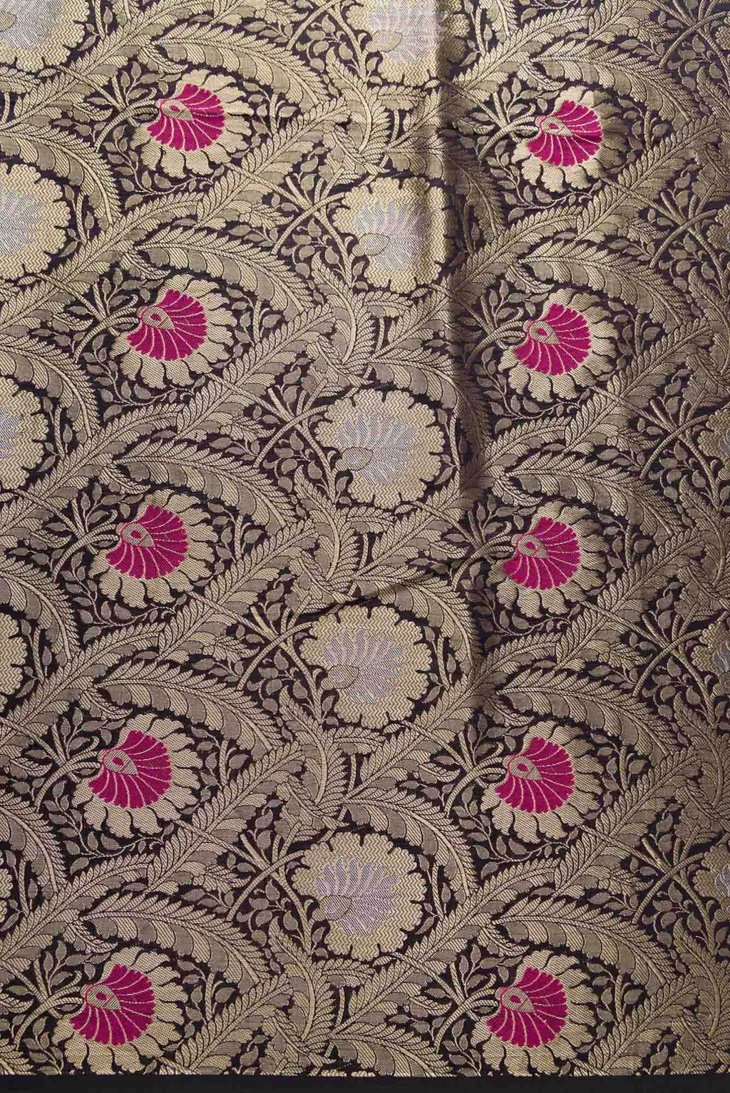 Black Banarasi Silk Dress Material