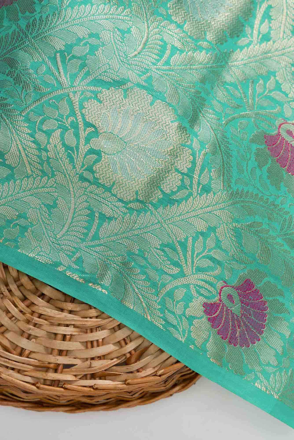 Blue Banarasi Silk Dress Material
