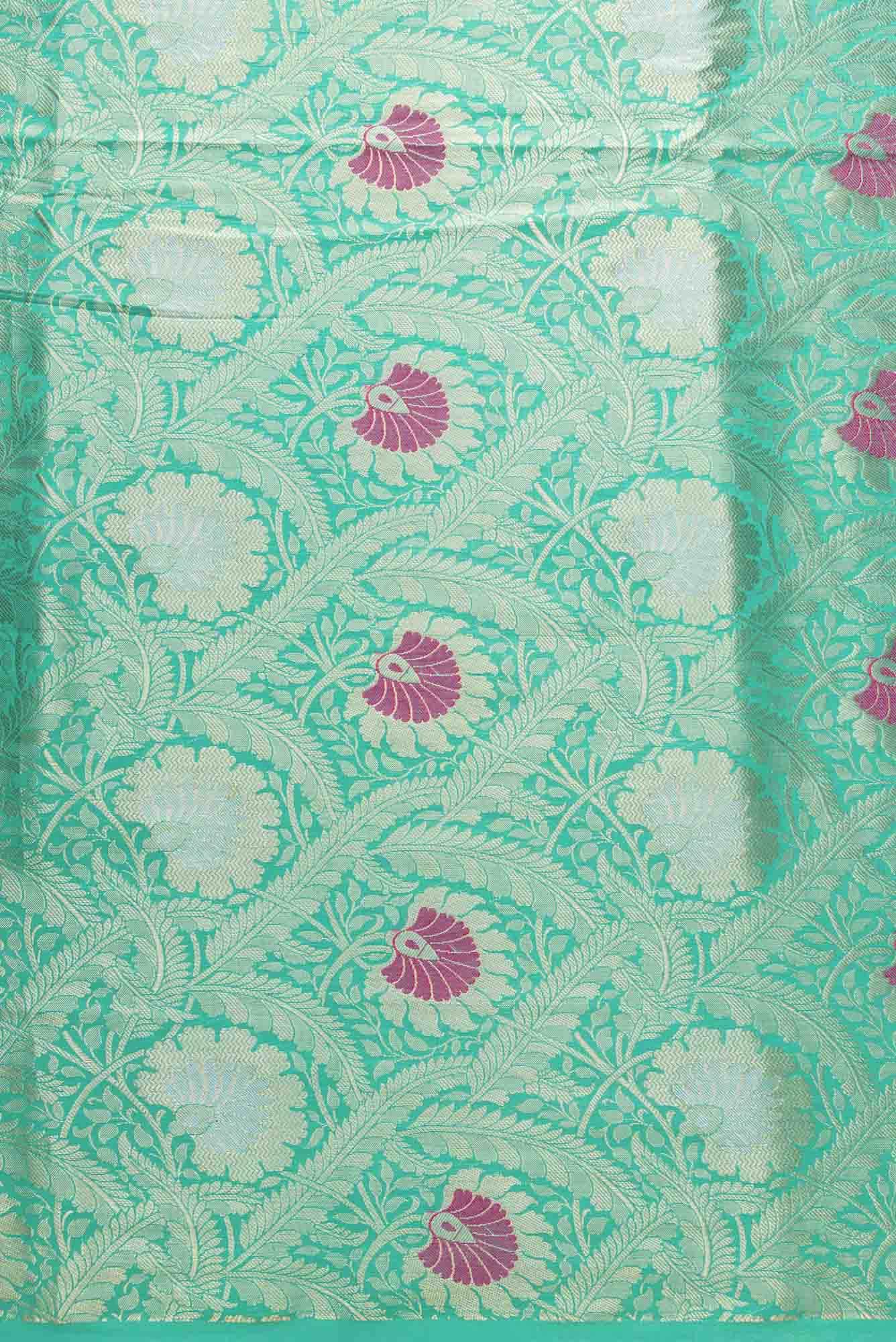 Blue Banarasi Silk Dress Material