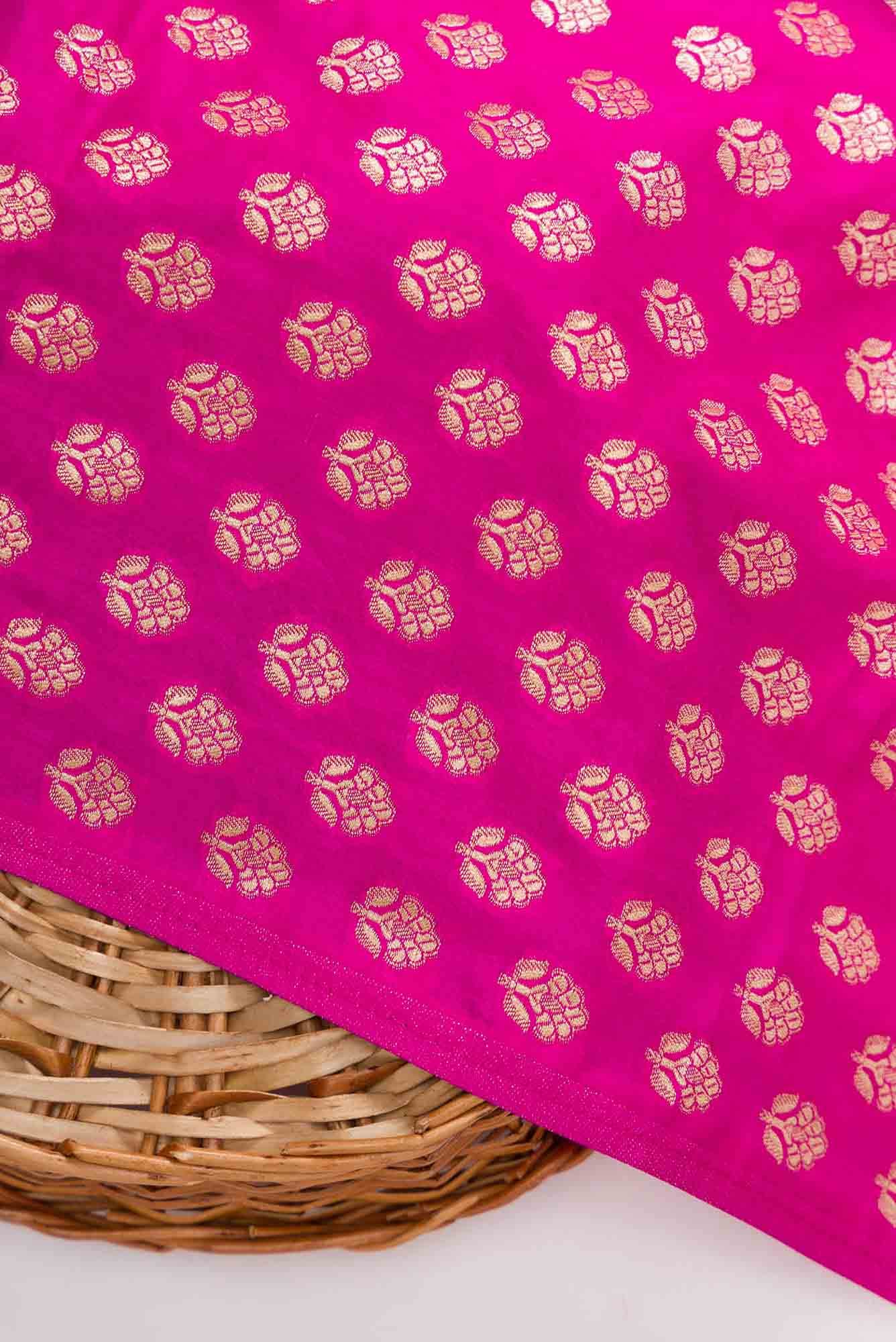 Pink Banarasi Silk Dress Material