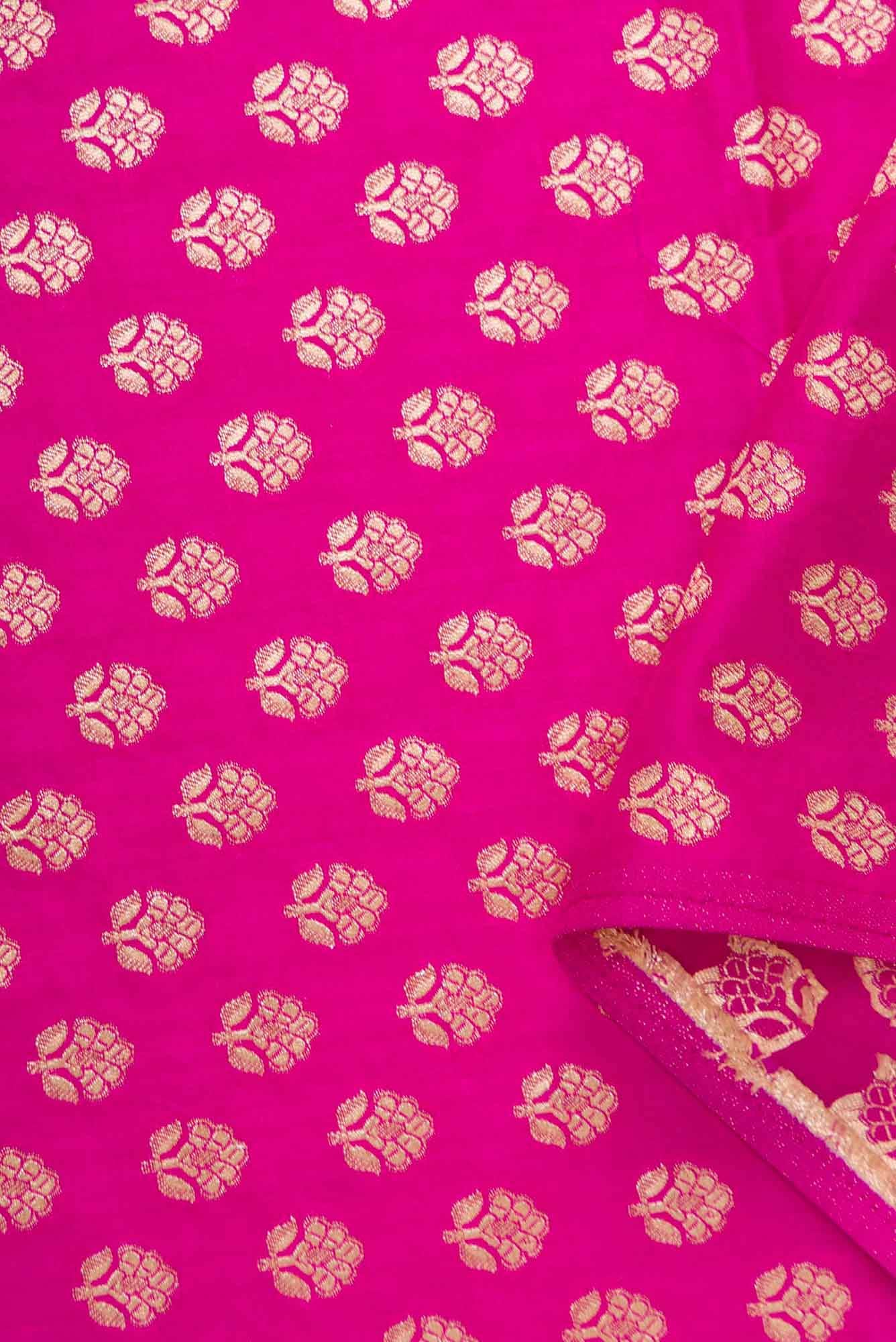 Pink Banarasi Silk Dress Material