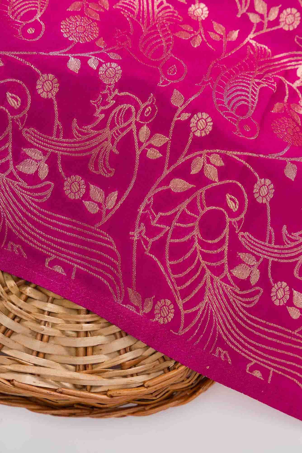 Pink Banarasi Silk Dress Material