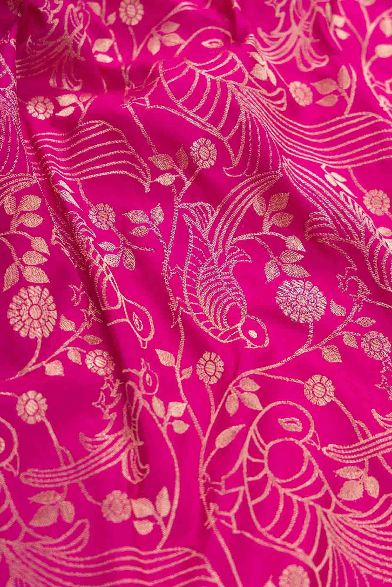 Pink Banarasi Silk Dress Material