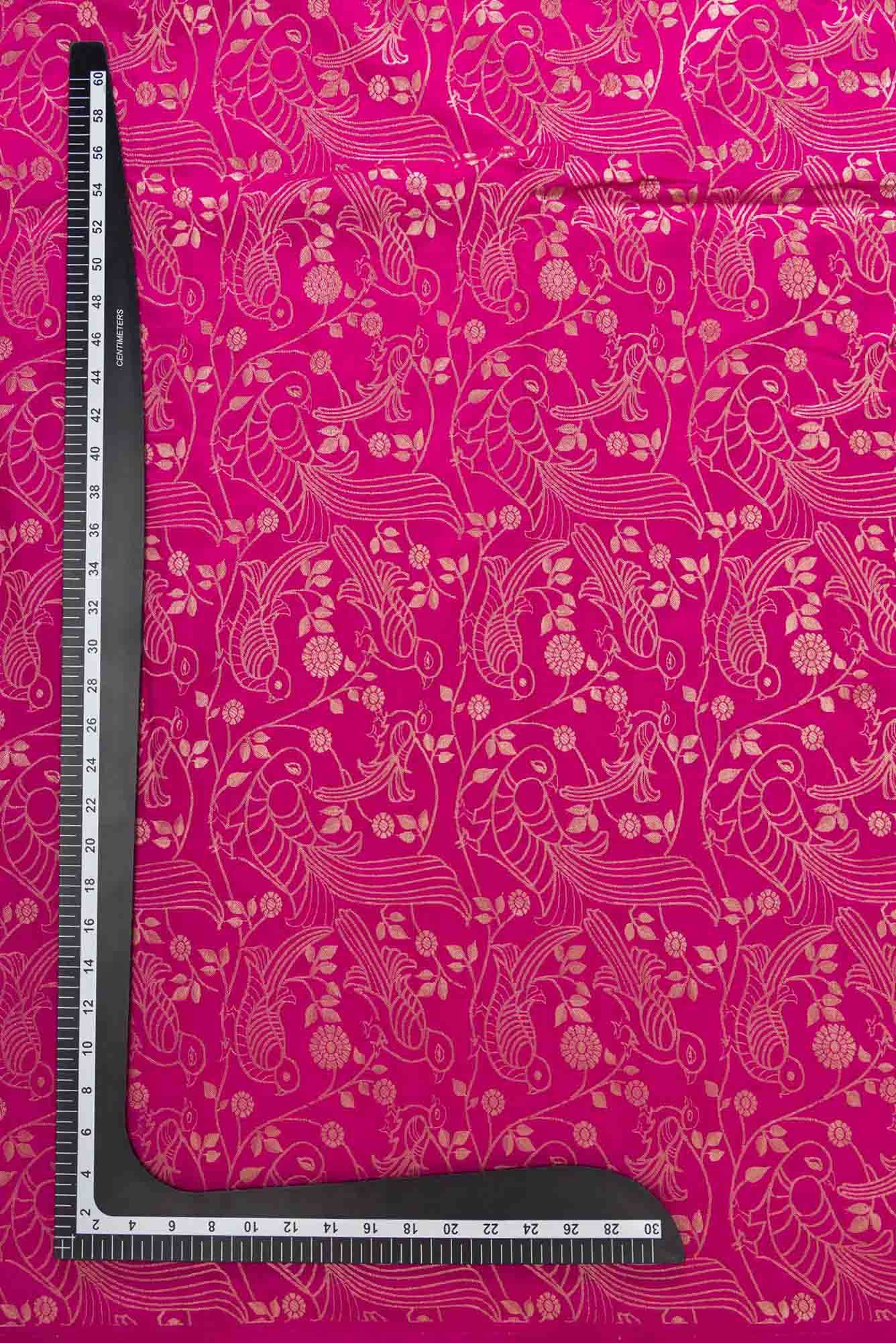Pink Banarasi Silk Dress Material