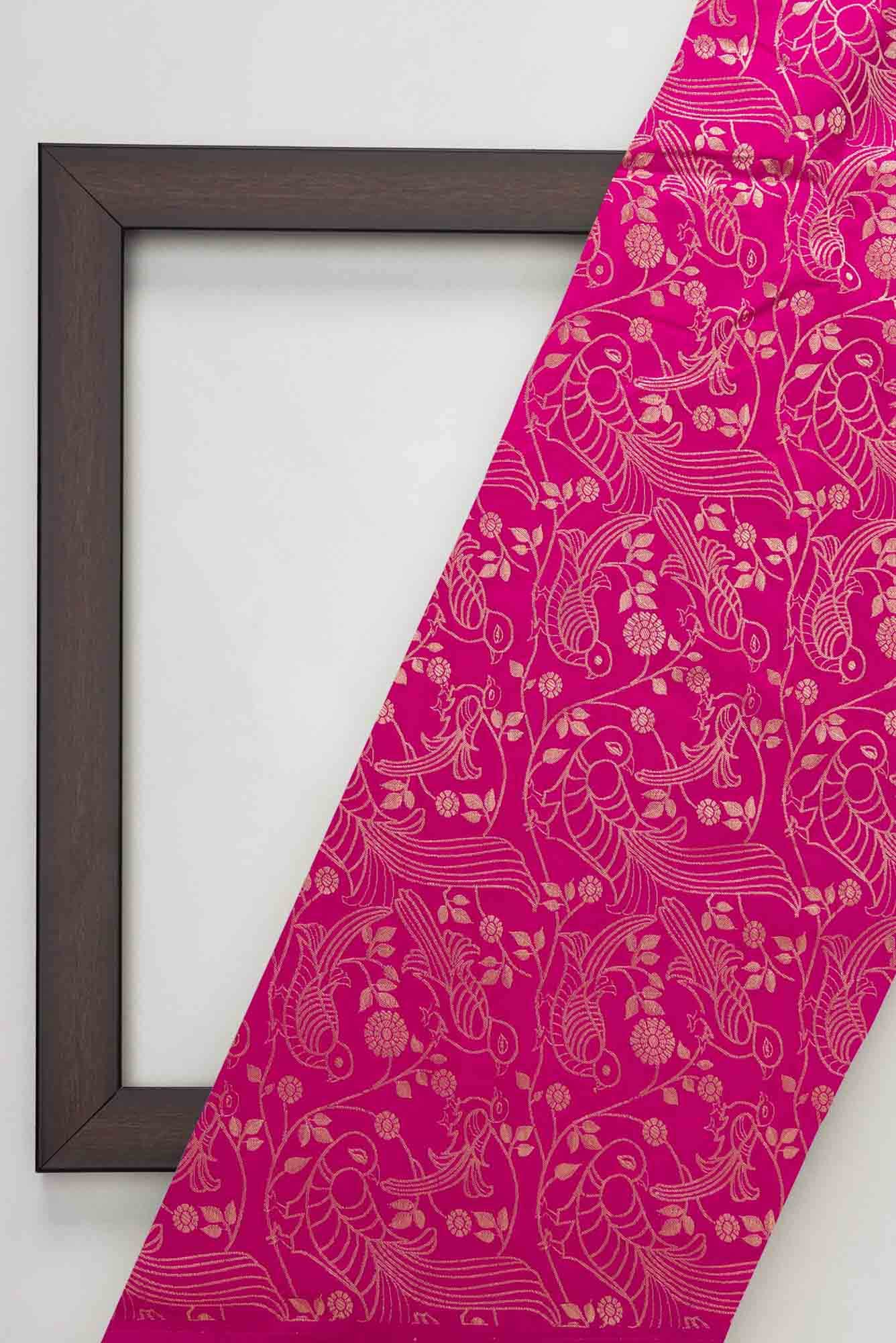 Pink Banarasi Silk Dress Material