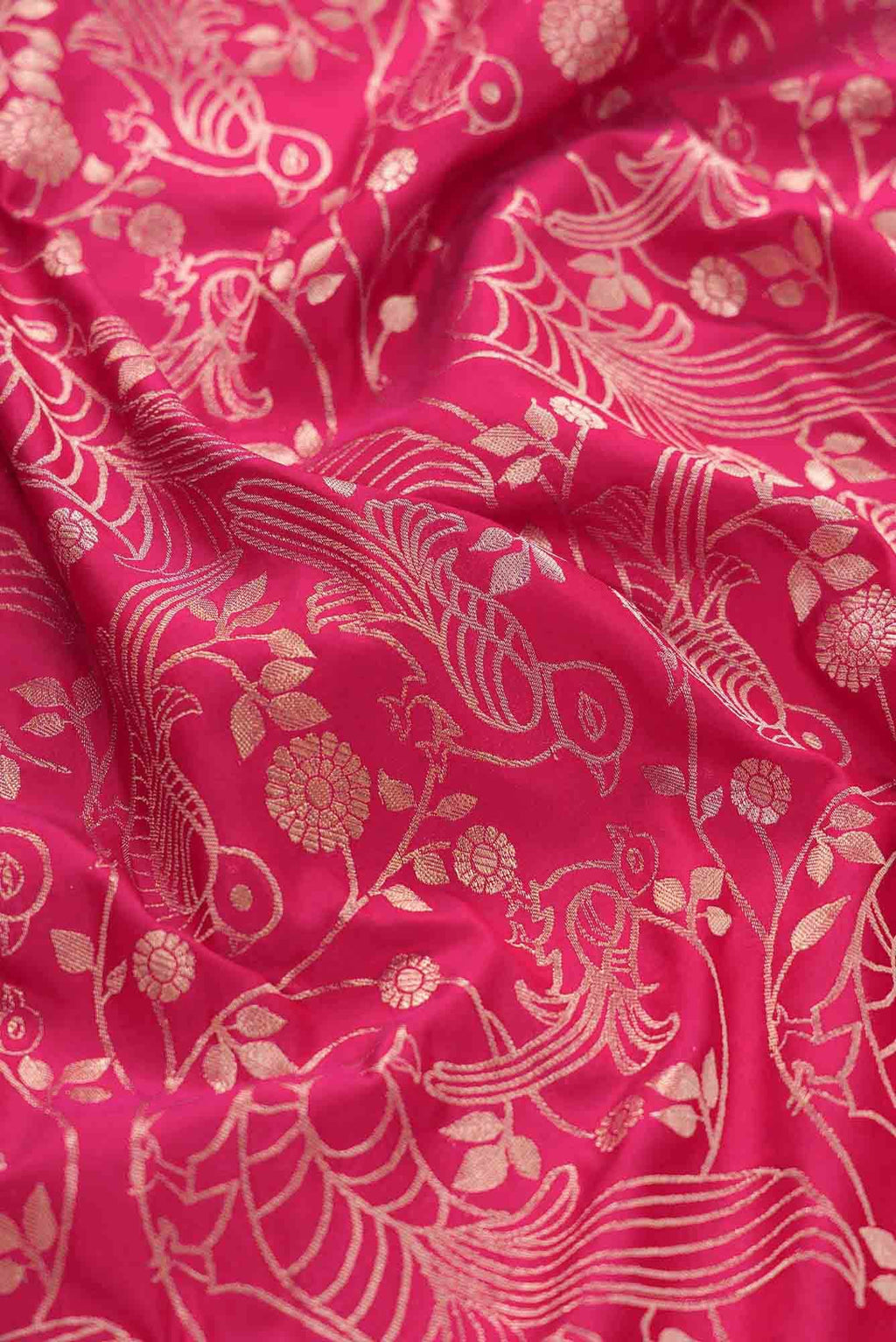 Dark Pink Banarasi Silk Dress Material