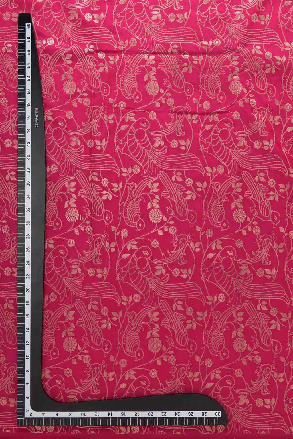 Dark Pink Banarasi Silk Dress Material