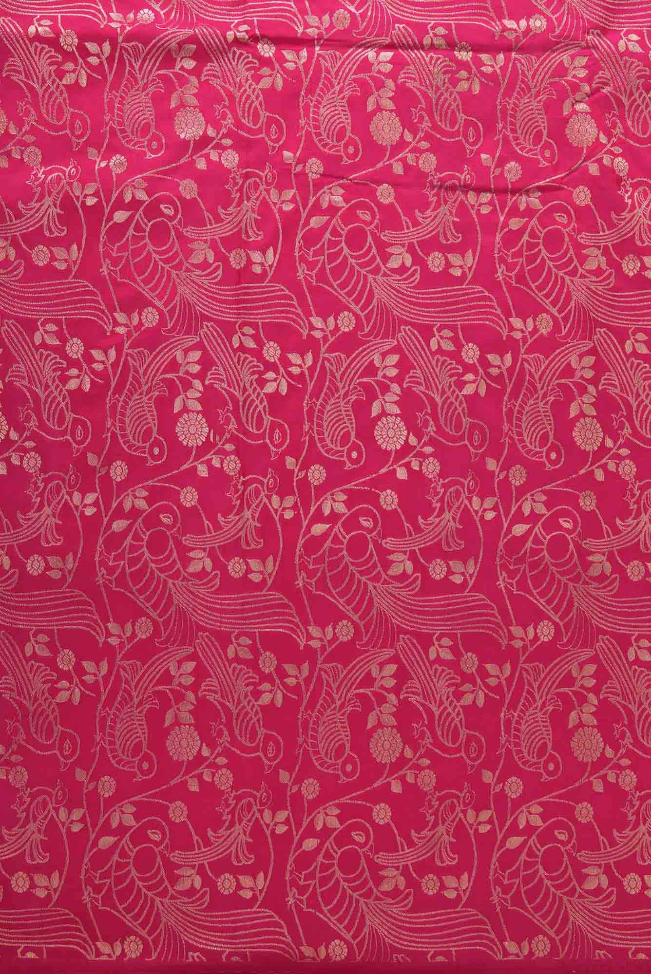 Dark Pink Banarasi Silk Dress Material