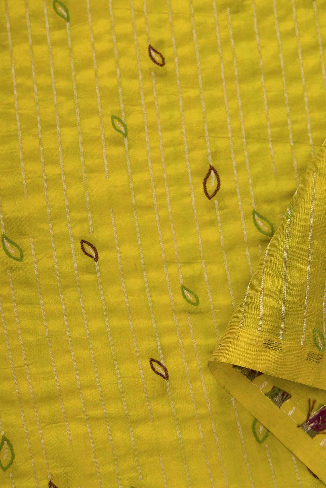 Mehandi Green Banarasi Silk Dress Material