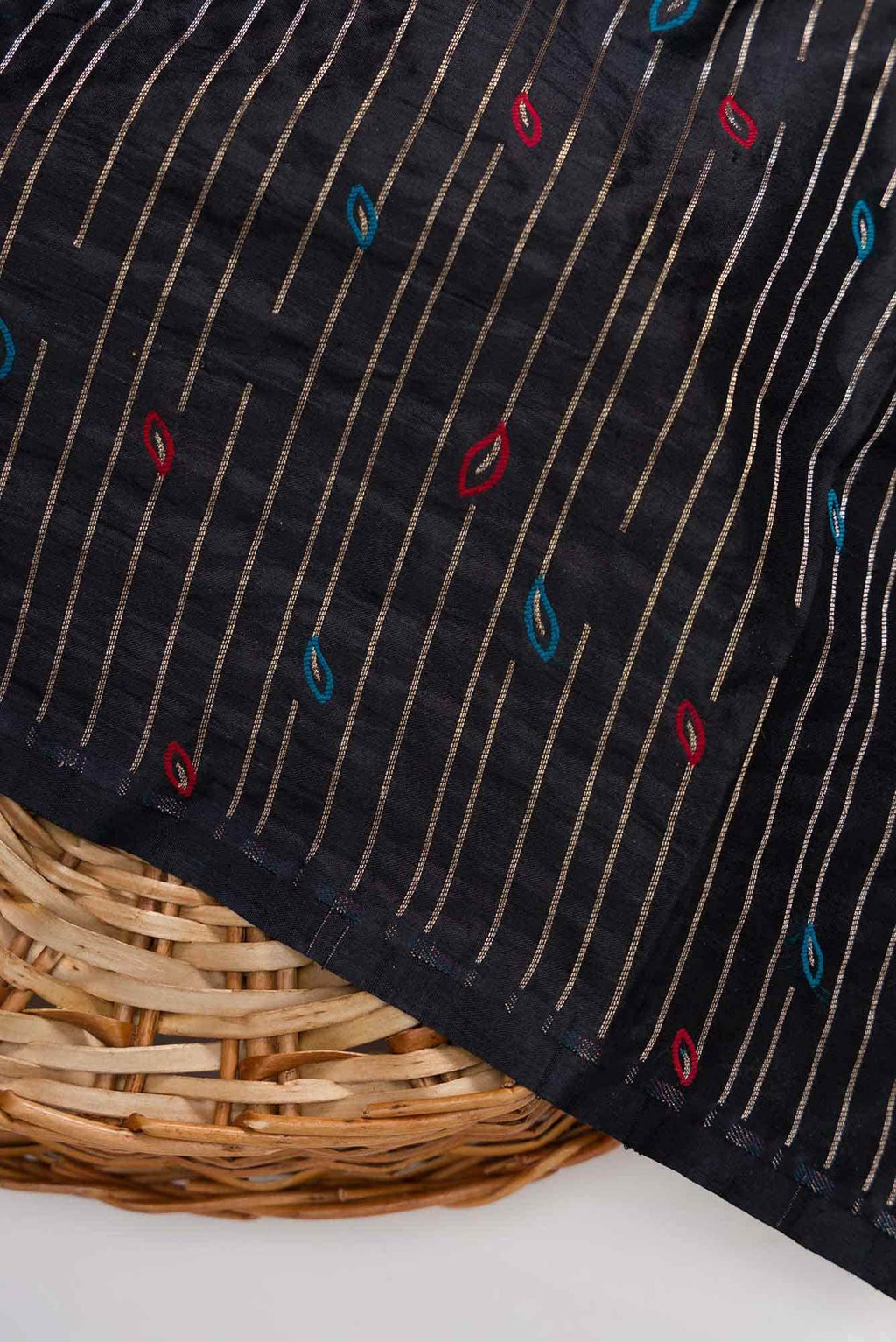 Black Banarasi Silk Dress Material