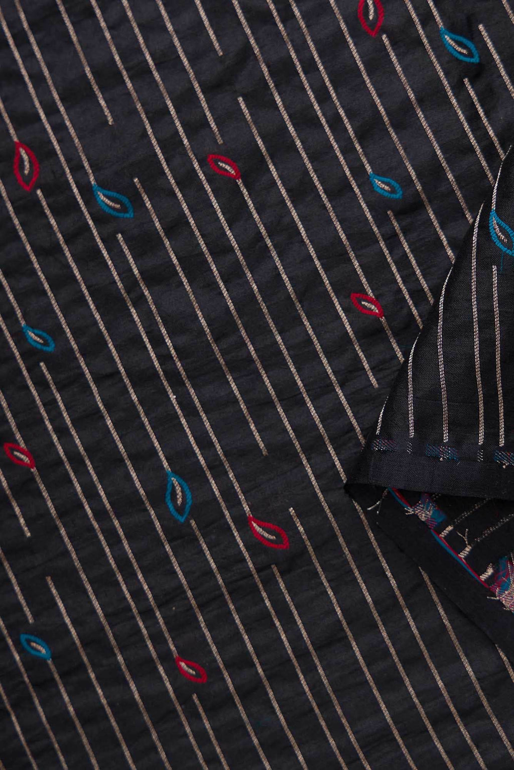 Black Banarasi Silk Dress Material