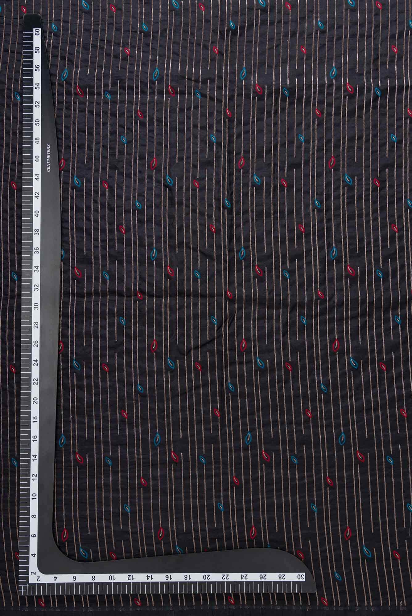 Black Banarasi Silk Dress Material