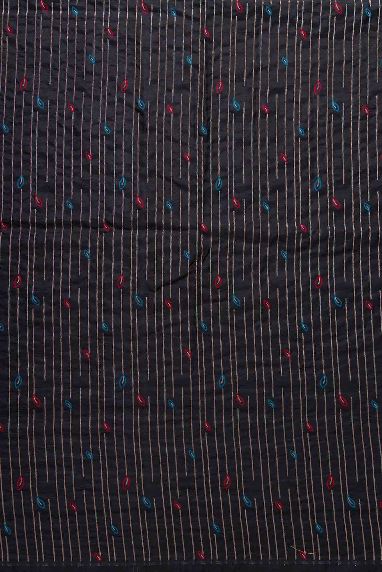 Black Banarasi Silk Dress Material
