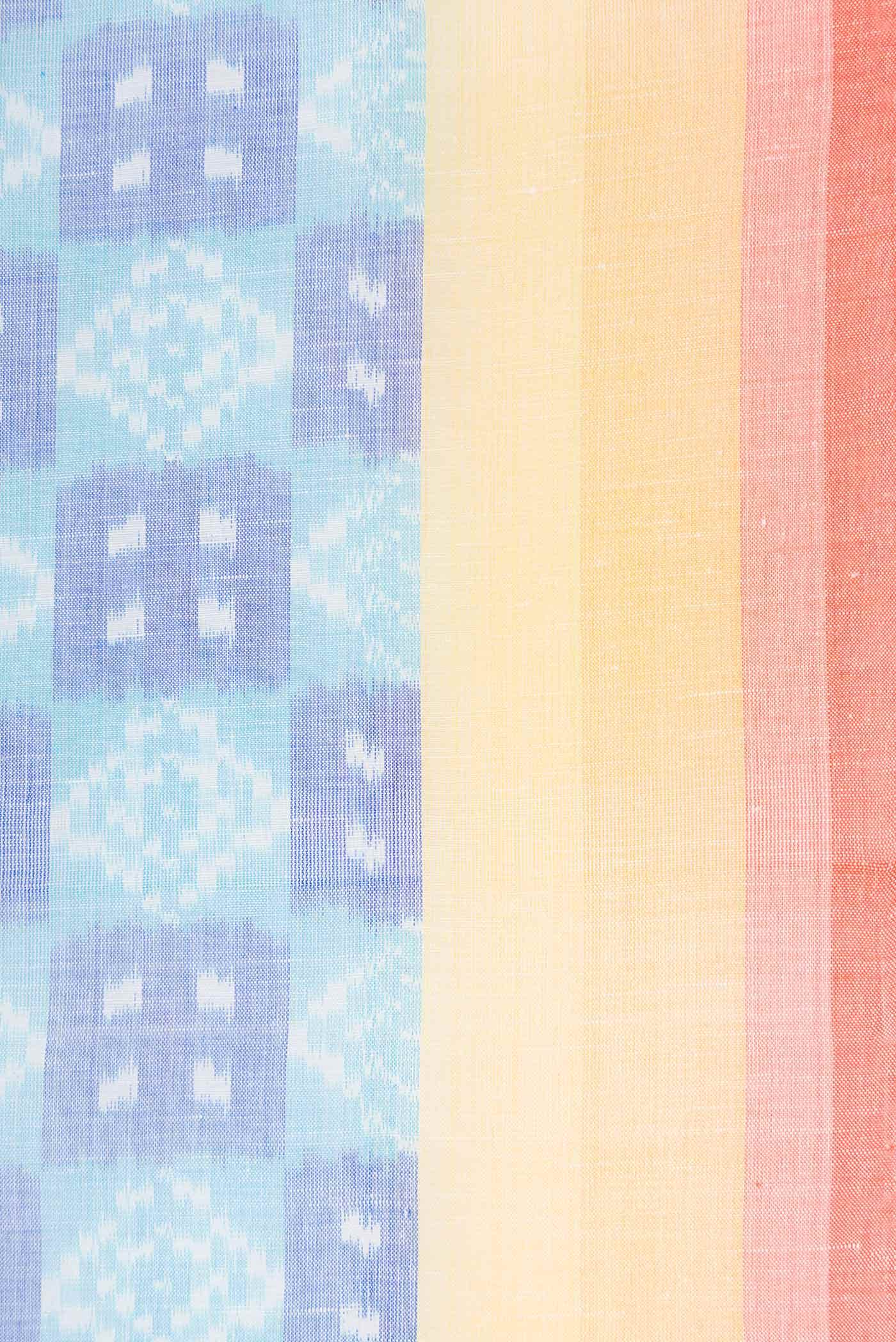 Blue Dual Tone Linen Saree