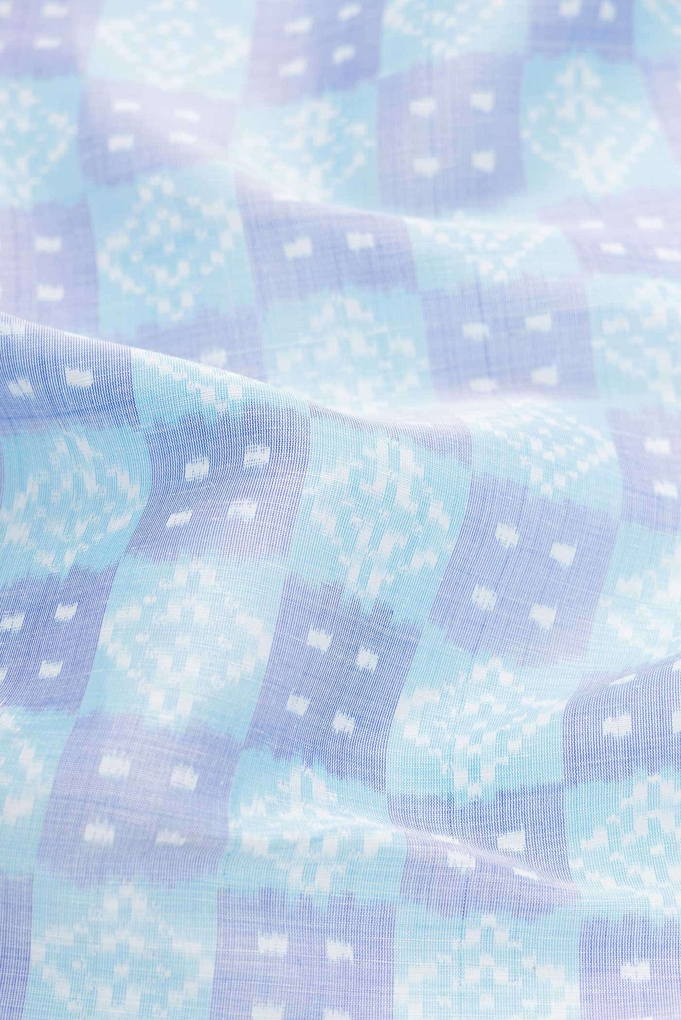 Blue Dual Tone Linen Saree