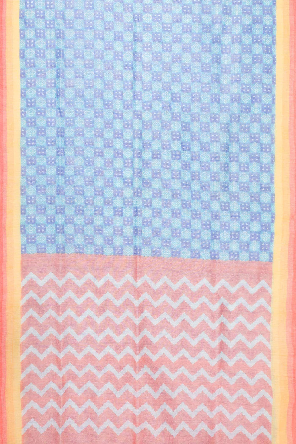 Blue Dual Tone Linen Saree