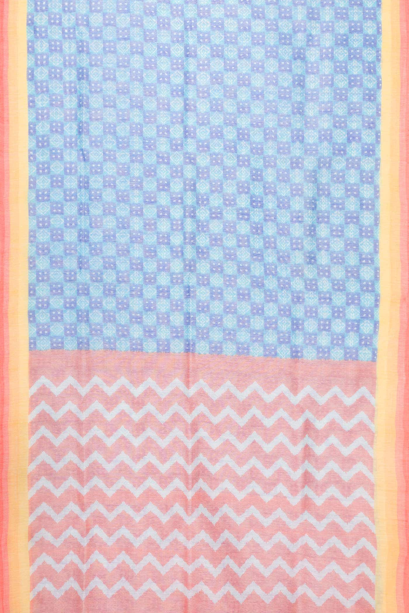 Blue Dual Tone Linen Saree