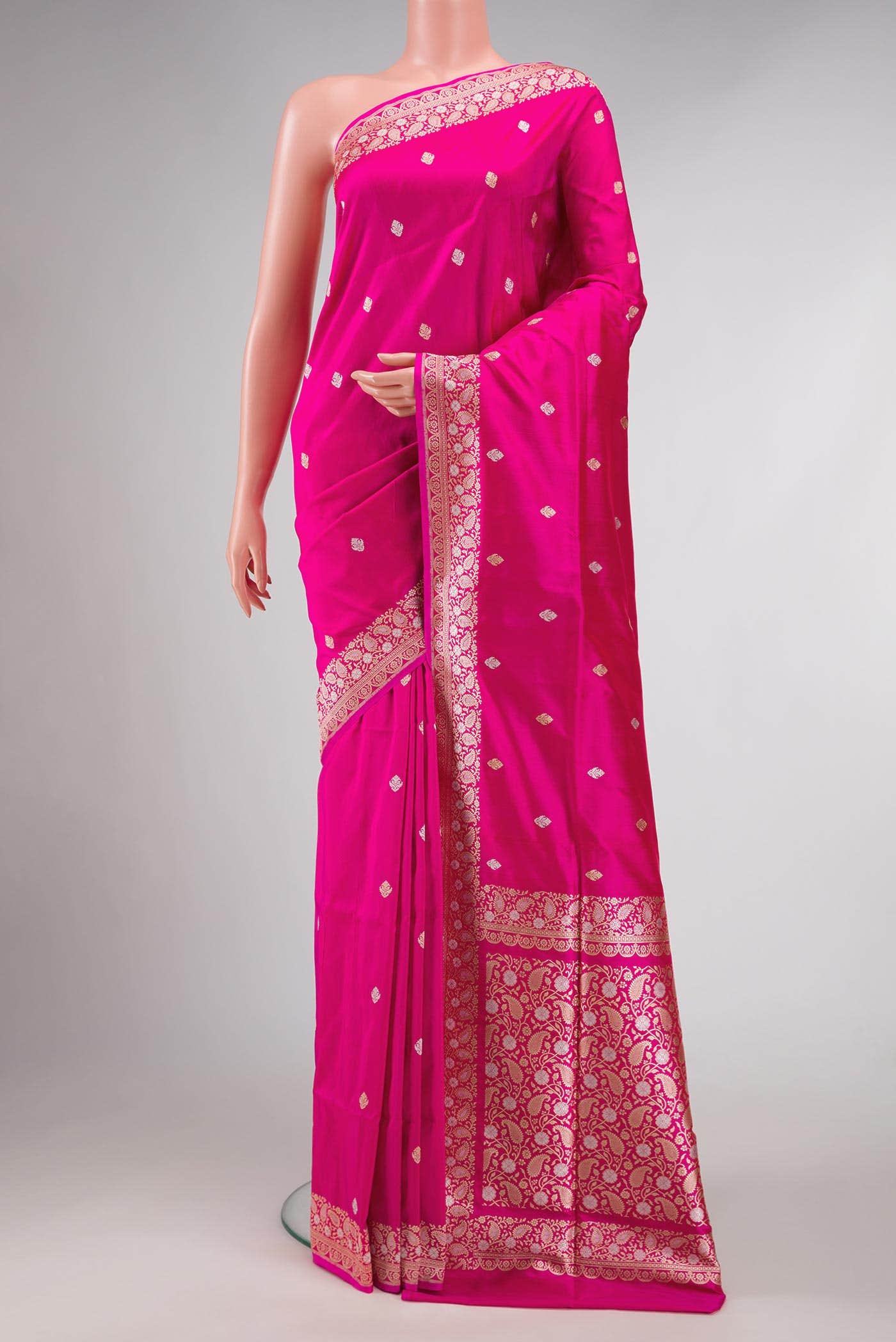 Pink Dual Tone Blended Banarasi Silk Saree