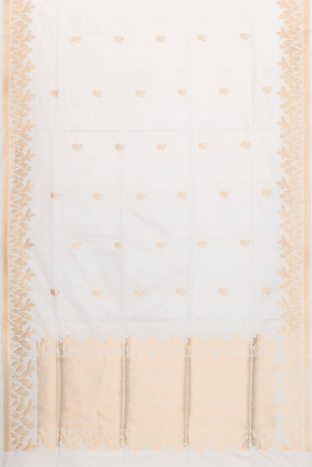 Off White Dual Tone Banarasi Silk Saree