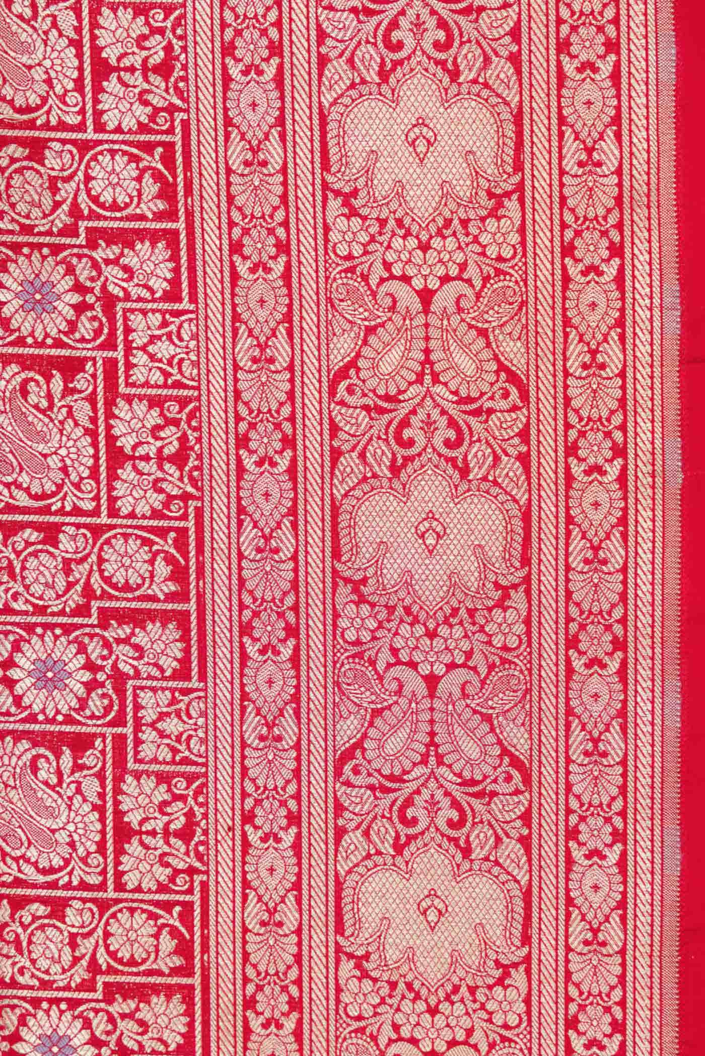 Red Dual Tone Banarasi Silk Saree