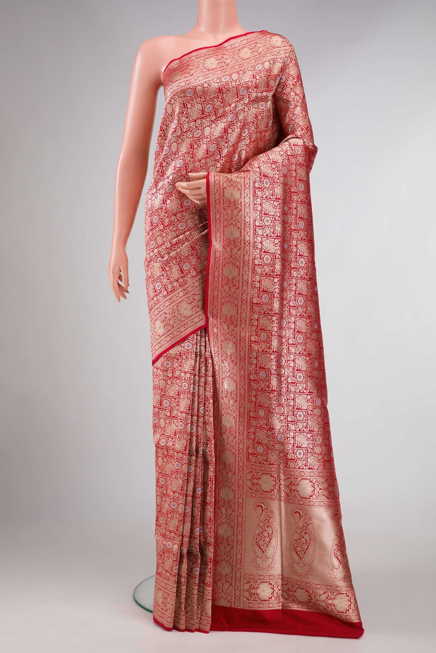 Red Dual Tone Banarasi Silk Saree
