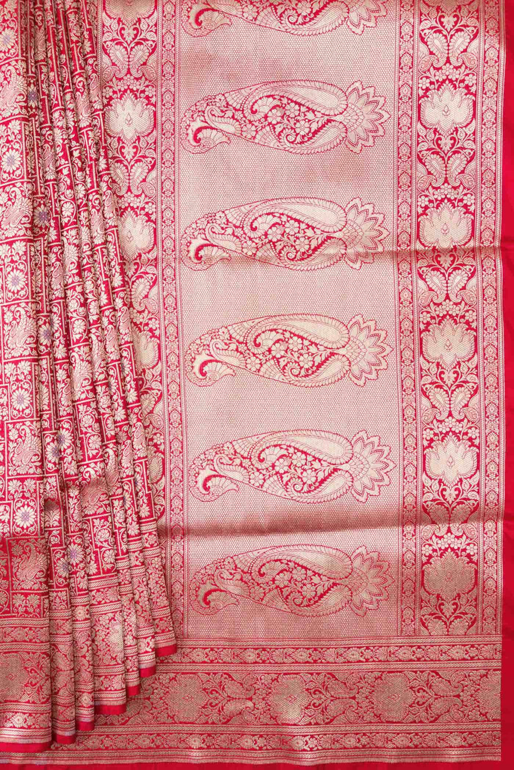 Red Dual Tone Banarasi Silk Saree
