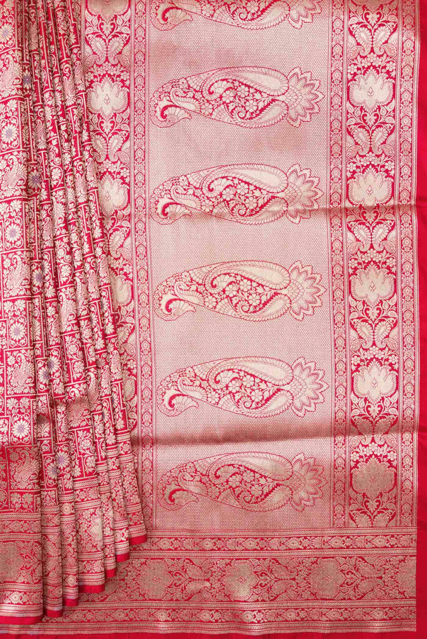 Red Dual Tone Banarasi Silk Saree