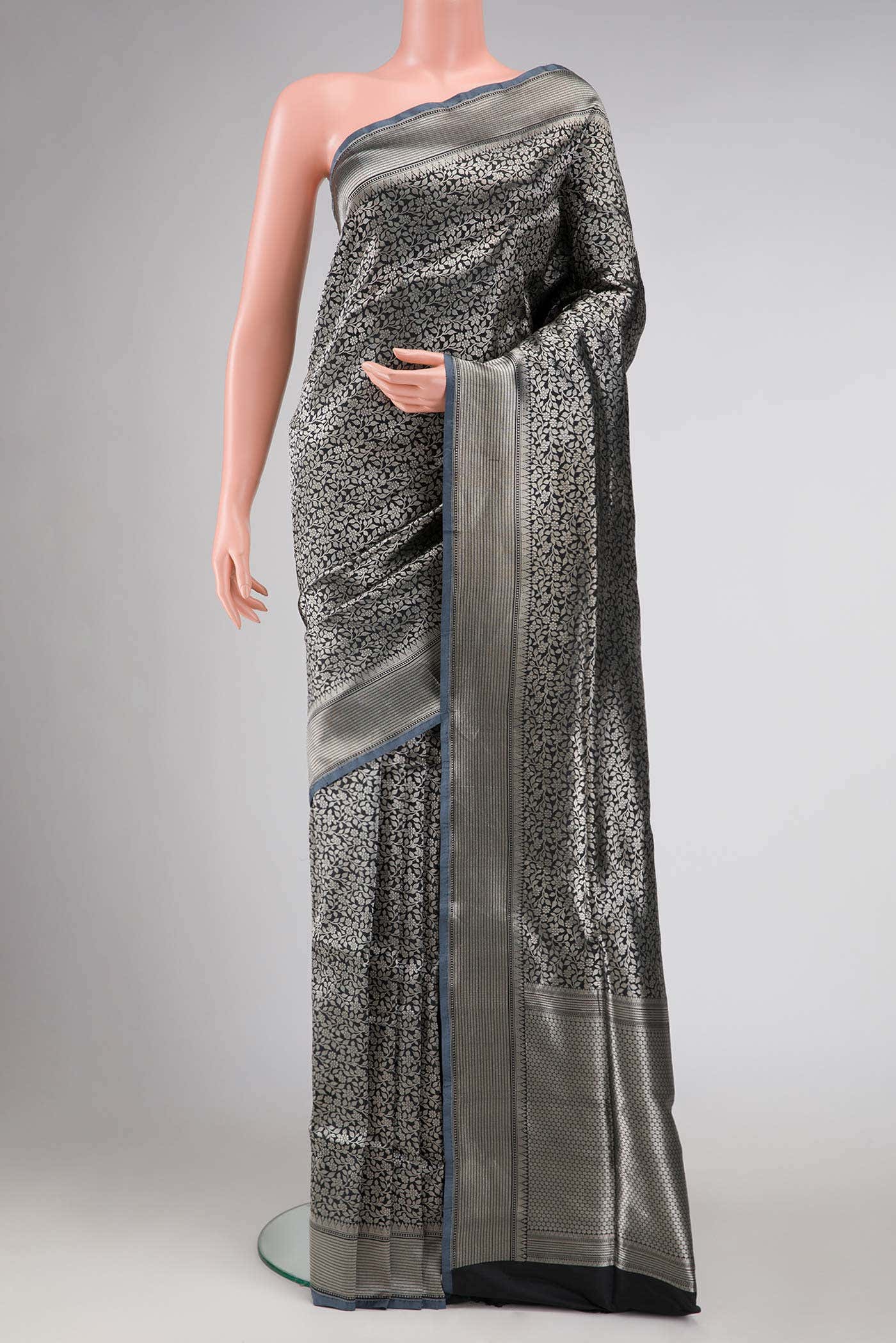 Black Banarasi Silk Saree