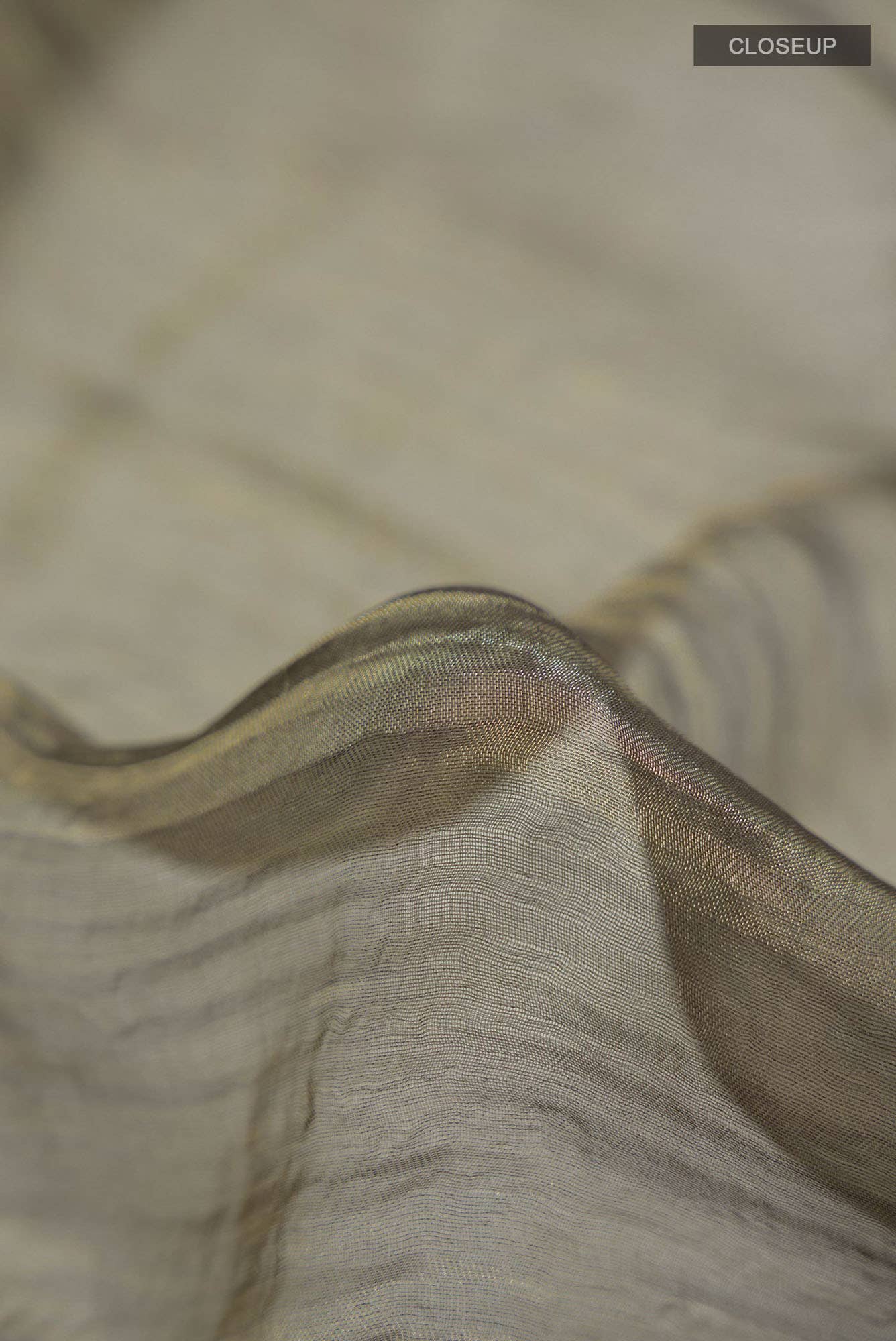 Gold with Black Dual Tone Organza Silk Saree