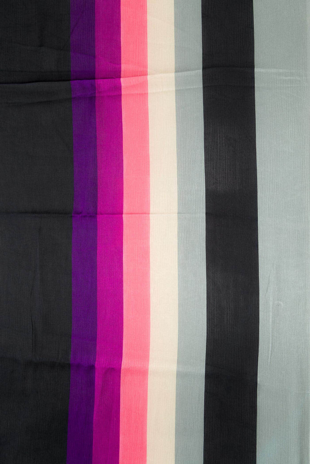 Black Satin Crepe Saree